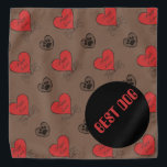 Beste Hundehochzeit Halstuch<br><div class="desc">Für den besten Hund zu tragen bei Ihrer Hochzeit. Eine Bandana im braunen Muster mit Hundeschuhen und Puppy-Liebe-Text in roten Herzen</div>