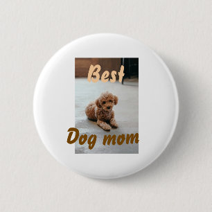 Beste Hundemama braune Pfütze Haustier Hund Katze  Button