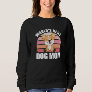 Beste Hundemama der Welt - Hund Corgi Vintage Sonn Sweatshirt