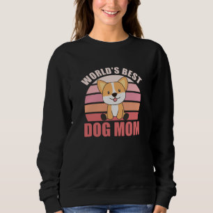 Beste Hundemama der Welt - Hund Corgi Vintage Sonn Sweatshirt