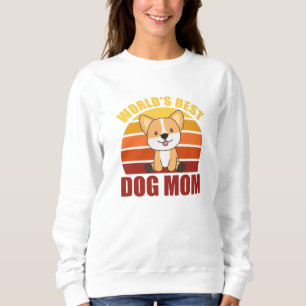 Beste Hundemama der Welt - Hund Corgi Vintage Sonn Sweatshirt