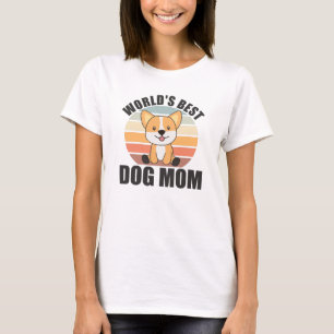 Beste Hundemama der Welt - Hund Corgi Vintage Sonn T-Shirt