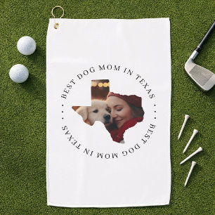 Beste Hundemama in Texas Benutzerdefiniertes Foto Golfhandtuch