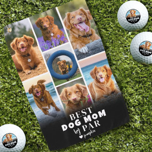 Beste Hundemama Von Par Fotocollage Golfhandtuch