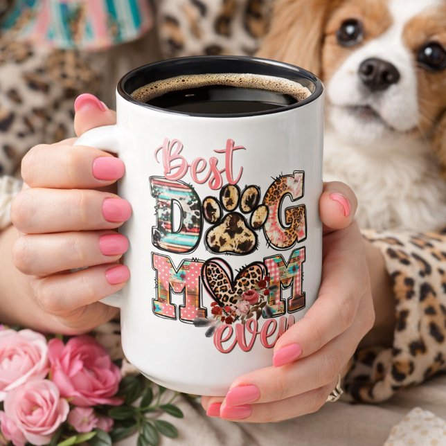 Beste Hundemutter Aller Zeiten Lettering mit Pfote Tasse (Von Creator hochgeladen)