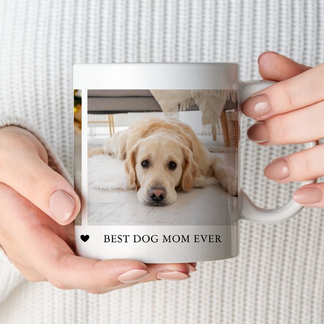 Beste Hundemutter Aller Zeiten Personalisierte Fot Kaffeetasse (Personalize your mug with 3 photos and a name. Choose size and mug style.)