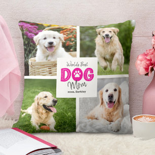 Beste Hundemutter der Welt 4 Foto Pink auf Weiß Be Kissen