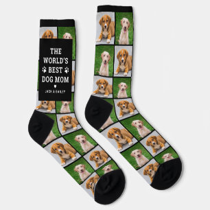 Beste Hundemutter der Welt Foto-Collage Socken