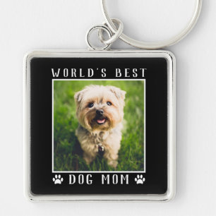 Beste Hundemutter der Welt Pfotenabdrücke Haustier Schlüsselanhänger