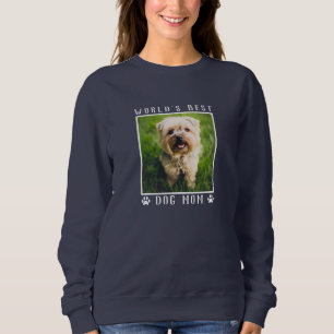 Beste Hundemutter der Welt Weiße Pfotenabdrücke Ha Sweatshirt