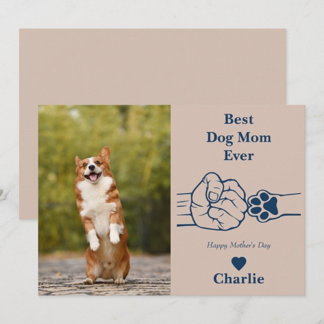 Beste Hundemutter faustfickt Mutter Tageskarte Einladung (Vorne/Hinten)