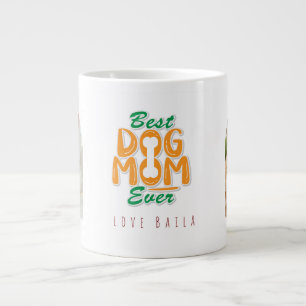 Beste Hundemutter überhaupt 2 Foto-Bogen & Name Jumbo-Tasse