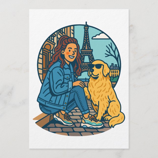 Beste Hundemutter überhaupt in Paris Einladung (Vorderseite)