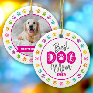 Beste Hundemutter überhaupt, individuelles Foto, r Keramik Ornament