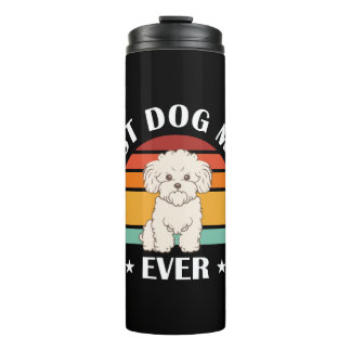 Beste Hundemutter überhaupt Retro Vintage Bichon F Thermosbecher