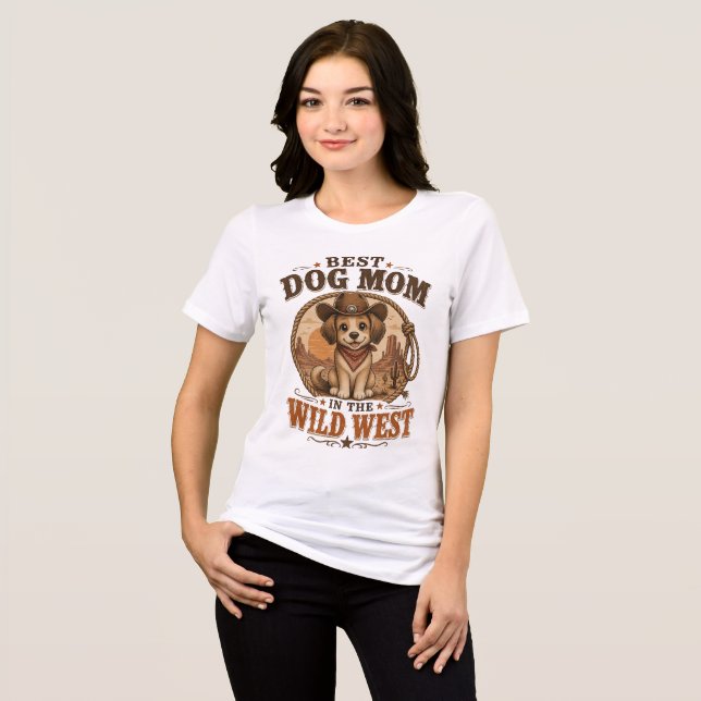 Beste Hundemutter Western Cowboy Hund Tri-Blend Shirt (Vorderseite voll)