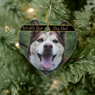 Beste Hundepapa der Welt Haustier Foto Keramik Ornament