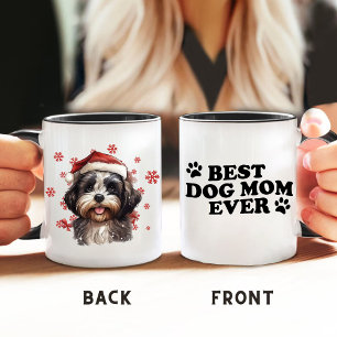 Beste Hündin-Mama je Weihnachten Niedliche Shih Tz Tasse