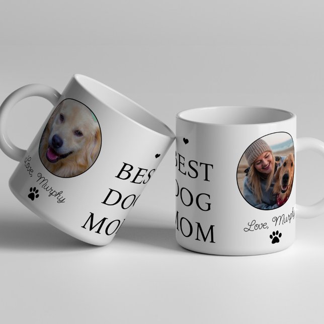 Beste Hündin Mutter 2 Foto Haustier Name personali Kaffeetasse (Von Creator hochgeladen)