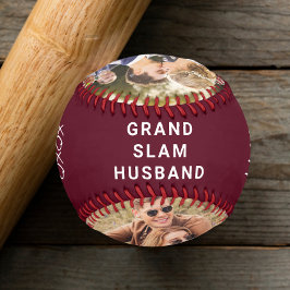 Beste Husband je Personalisierte Fotos Burgundy Baseball