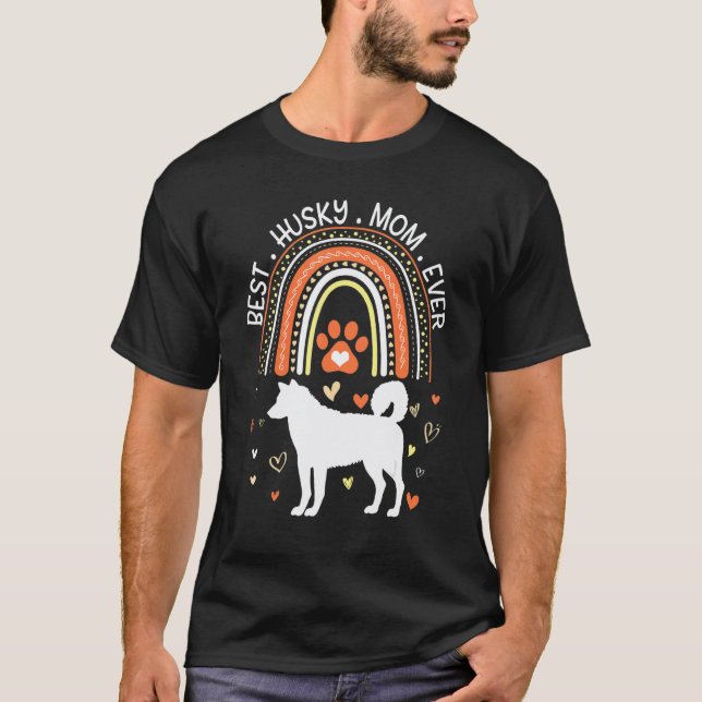 Beste Husky-Hundemutter überhaupt Frohen Muttertag T-Shirt (Vorderseite)