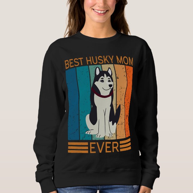 Beste Husky-Mama je 5 Sweatshirt (Vorderseite)