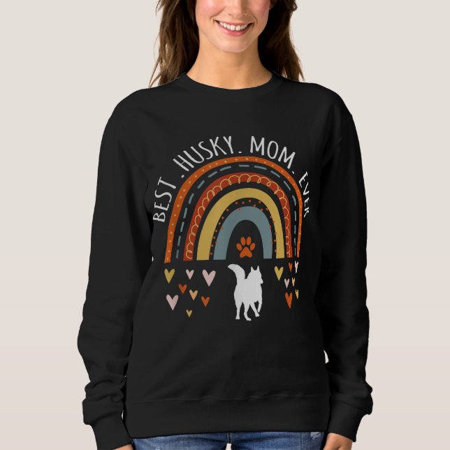 Beste Husky Mama je Regenbogengeschenke für Husky  Sweatshirt (Vorderseite)