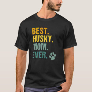 Beste Husky-Mutter Aller Zeiten Retro Pfote Welpe  T-Shirt