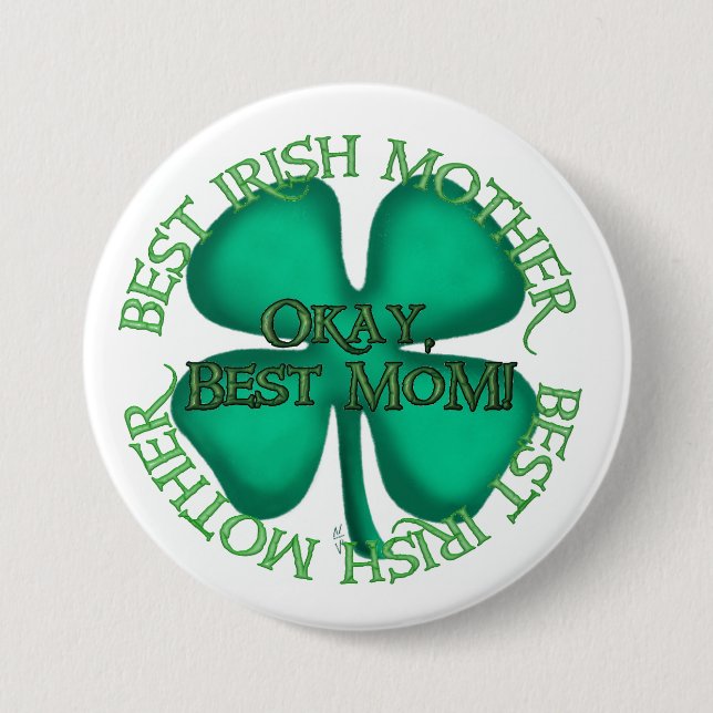 Beste Irische Mutter Button (Vorderseite)