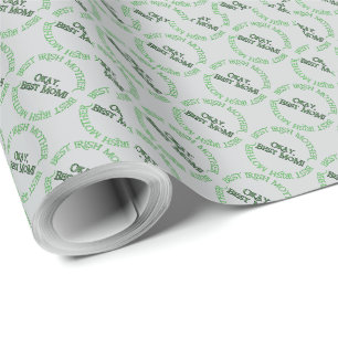 Beste Irische Mutter graues Matt-Geschenkpapier Geschenkpapier