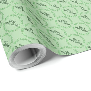 Beste Irische Mutter grünes matte Geschenkpapier
