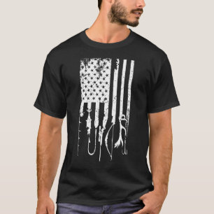 Beste Jagd- und Angelgeräte USA-Flagge T-Shirt