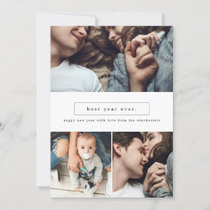 Beste Jahr für Jahr Drei FotoCollage Neujahrskarte Feiertagskarte