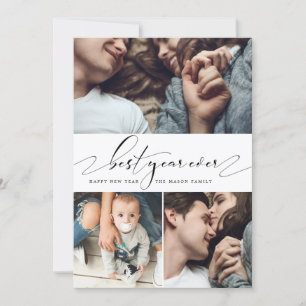 Beste Jahr für Jahr Drei FotoCollage Neujahrskarte Feiertagskarte
