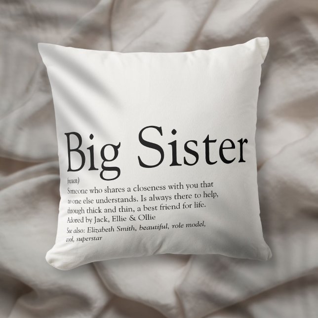 Beste je Sister definiert Schwarz und Weiß modern Kissen (Best Ever Sister Definition Black And White Modern Throw Pillow)