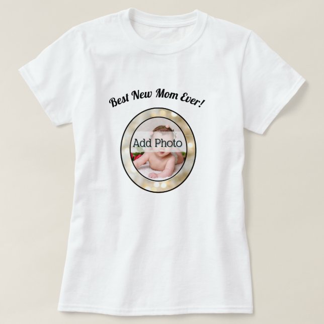 Beste Junge Mutter/Mutter-Foto-Rahmen T-Shirt (Design vorne)