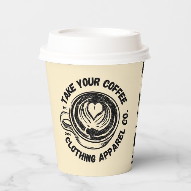 beste Kaffee- oder Teezubereitung, Tasse zum Gesch Pappbecher (Vorderseite)