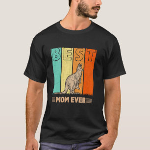 Beste Kangaroo Mama je Retro Graphic Mama Mother T-Shirt