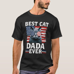Beste Katze Dada je amerikanische Flagge Patriotis T-Shirt