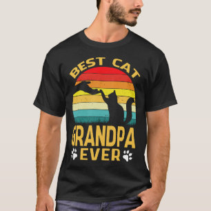 Beste Katze GRANDPA je Retro Vintag T-Shirt