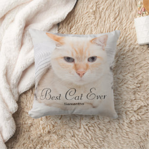 Beste Katze je Foto Name Kissen