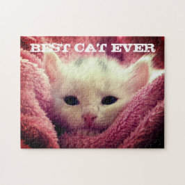 Beste Katze je Personalisiertes KatzenFoto Rosa Ka Puzzle