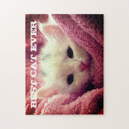 Beste Katze je Personalisiertes KatzenFoto Rosa Ka Puzzle