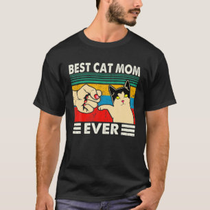 Beste Katze Mama Fist Bump Funny Cat Mommy Lover T-Shirt