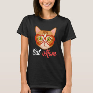 Beste Katze Mama je farbenfrohe Katze mit Sonnenbr T-Shirt
