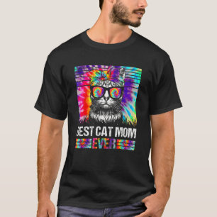 Beste Katze Mama je Gefärbte Krawatte Katze Mama M T-Shirt