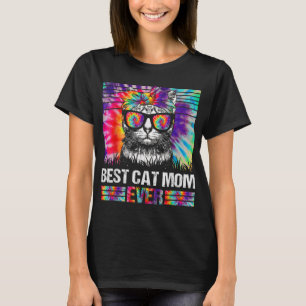 Beste Katze Mama je Gefärbte Krawatte Katze Mama M T-Shirt
