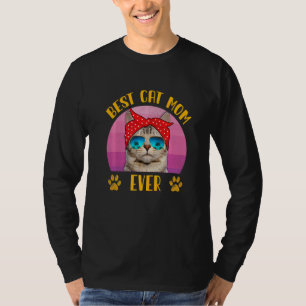 Beste Katze Mama je Retro Katzenkatze Mama Muttert T-Shirt