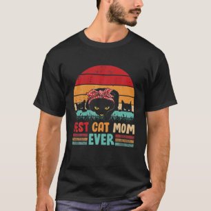 Beste Katze Mama je Retro Vintag Kitten Katze Nied T-Shirt