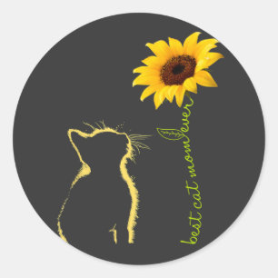 Beste Katze Mama je Sonnenblume Katze Mommy Weihna Runder Aufkleber